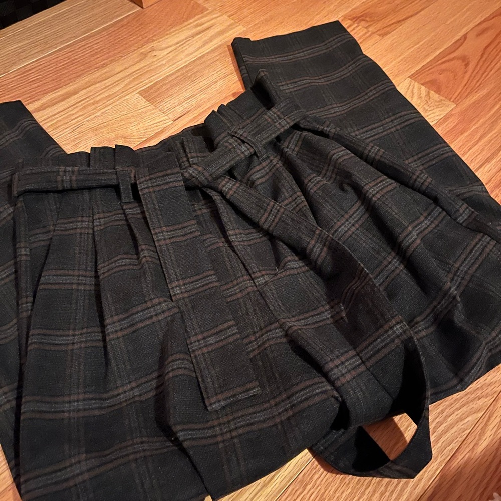 Plaid wool work pants